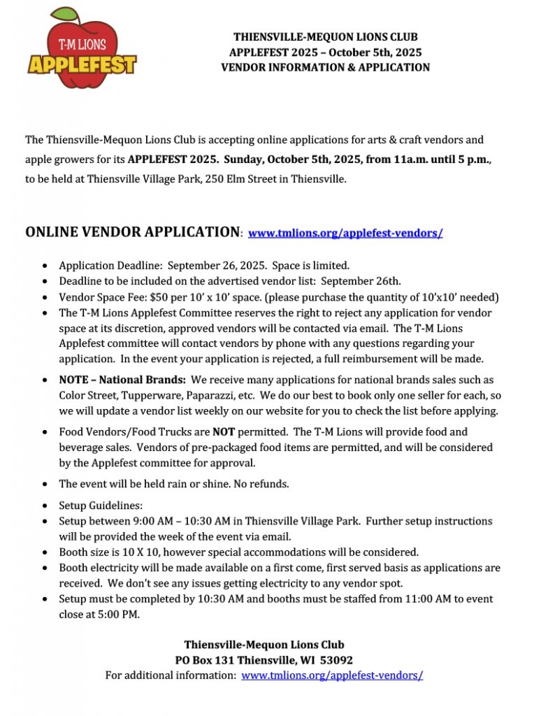 2025 Vendor Information